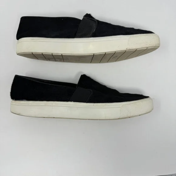 Vince Black Calf Hair Slip On Sneakers - Picture 2 of 9